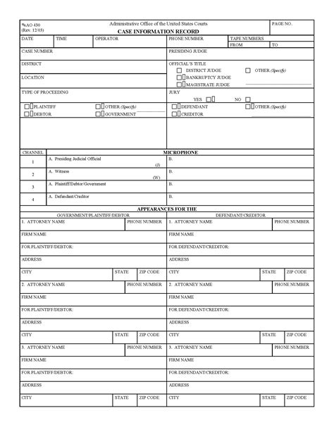 Case Information and Records .